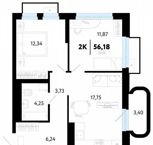 квартира р-н Калининский ул Василия Малкова 32 фото