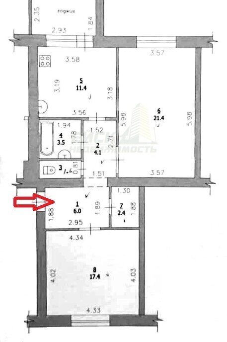 квартира р-н Ейский г Ейск ул Красная 57а фото 29