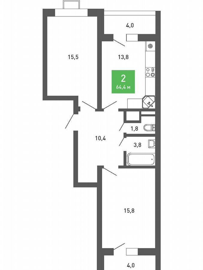 квартира г Воронеж р-н Железнодорожный ул Остужева 52/5 ЖК «Ключи CLUB» фото 1