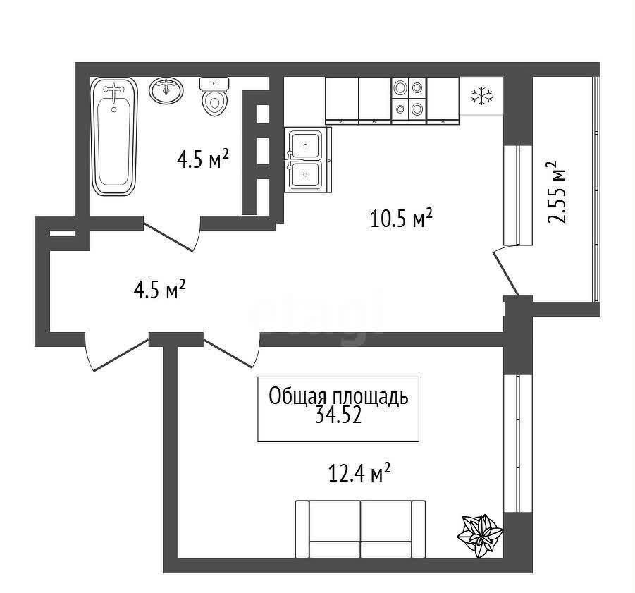 квартира г Новосибирск р-н Калининский ул Объединения 102/4с фото 40