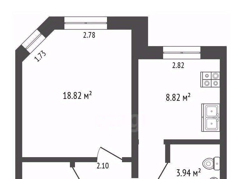 квартира г Калуга р-н Октябрьский ул Хрустальная 44к/6 фото 2