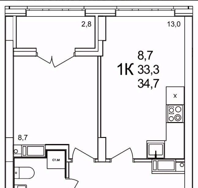 квартира г Нижний Новгород Горьковская ЖК КМ Анкудиновский Парк 47 д. Анкудиновка фото 1