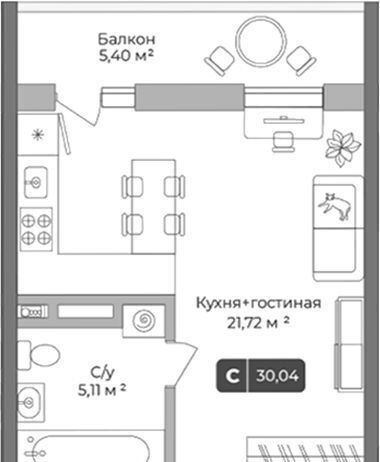квартира г Краснодар р-н Прикубанский ЖК «Краснодар» д, ул. Им. Шевцова В. М., 6 фото 9