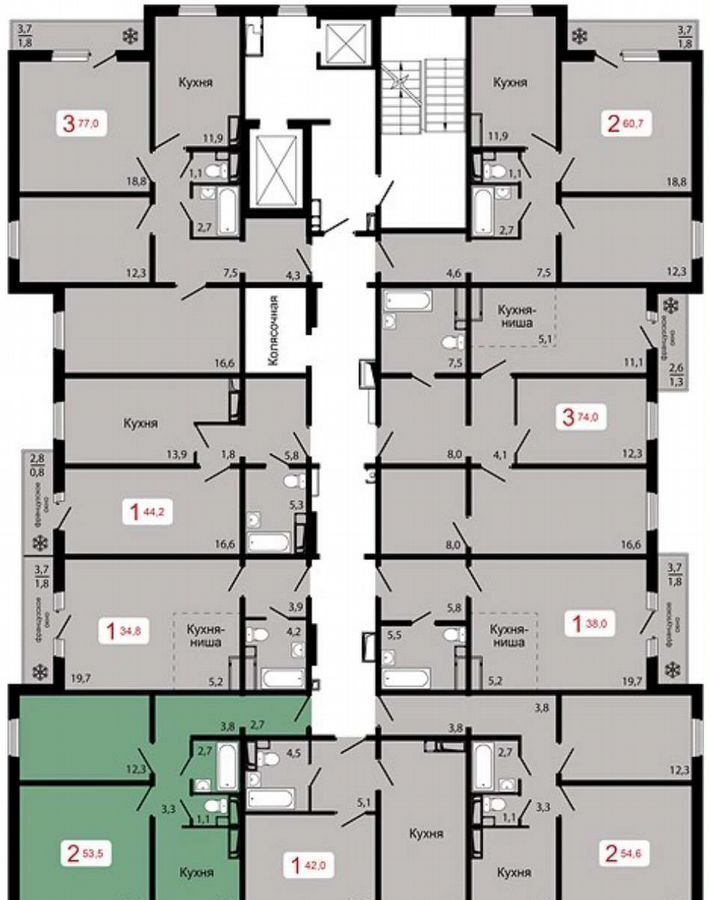 квартира г Красноярск р-н Октябрьский ул Калинина 2 фото 2