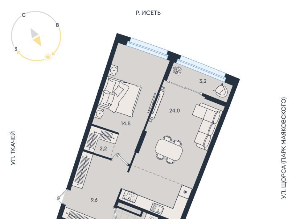 квартира г Екатеринбург Чкаловская ул Машинная 1в/3 фото 1