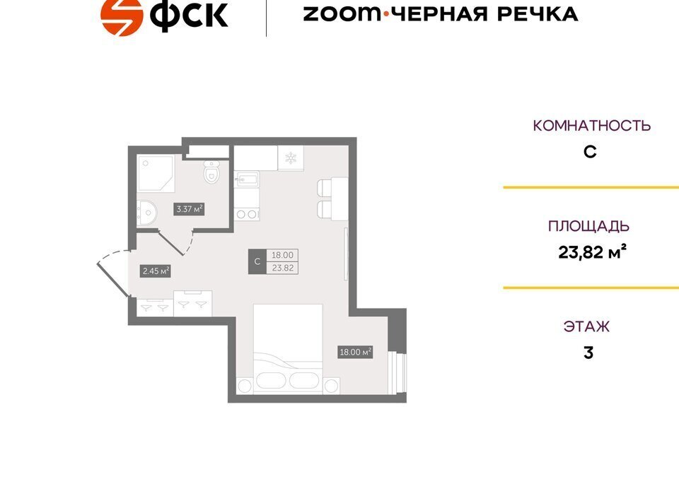 квартира г Санкт-Петербург Черная Речка пр-кт Коломяжский 4 фото 1