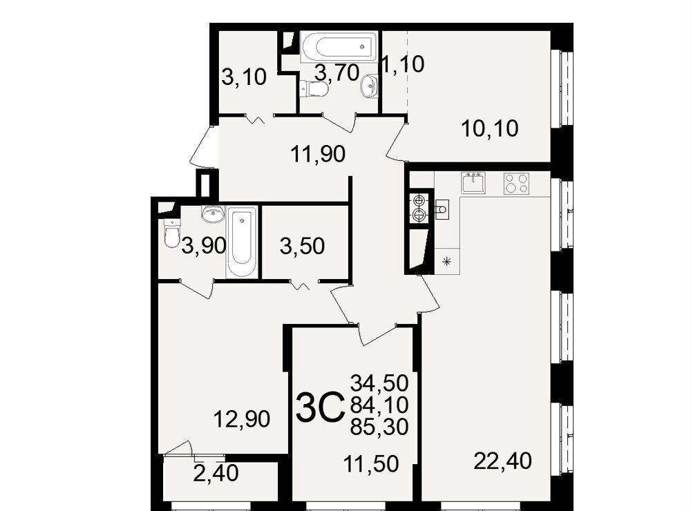 квартира г Рязань р-н Железнодорожный ул Чкалова 23 фото 2