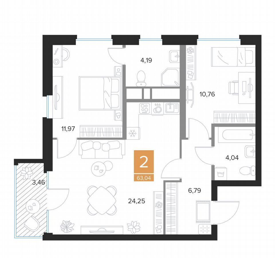 квартира г Курск р-н Центральный ул Л.Толстого 15 фото 1