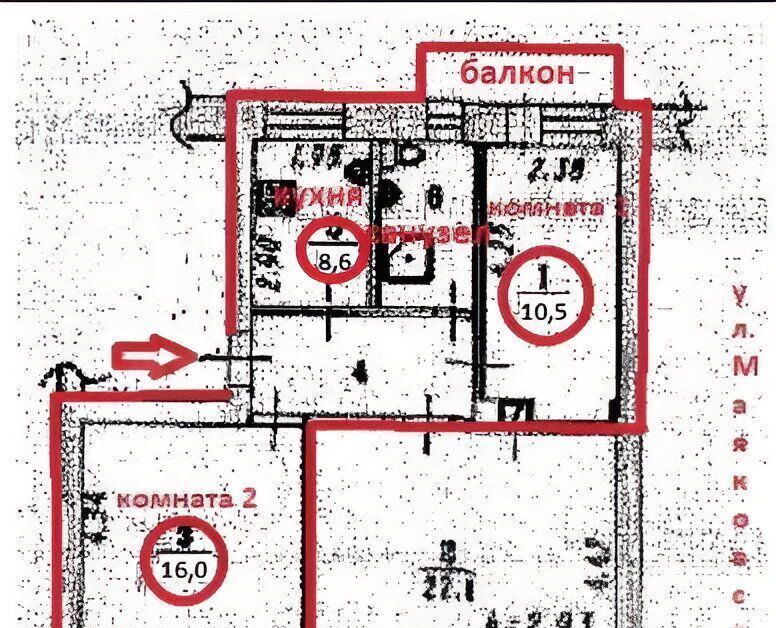 квартира г Омск р-н Центральный ул Маяковского 17 Центральный АО фото 1
