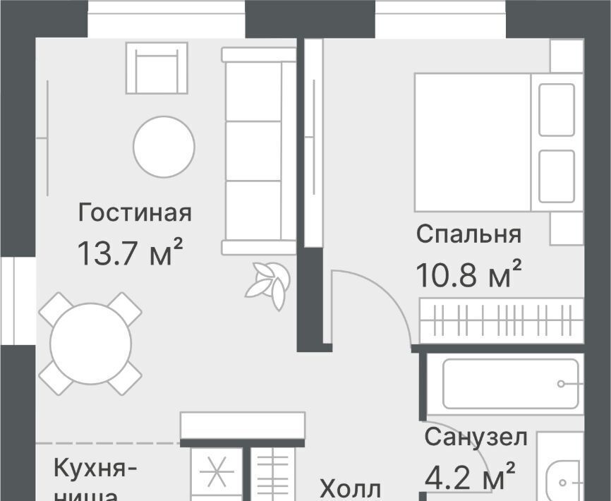 квартира г Тюмень р-н Калининский ул Кремлевская 95 ЖК «Дружеский» Калининский административный округ фото 1