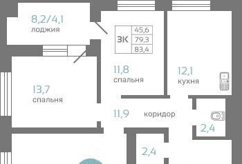 квартира г Красноярск р-н Советский ул Авиаторов 7/2 фото 1