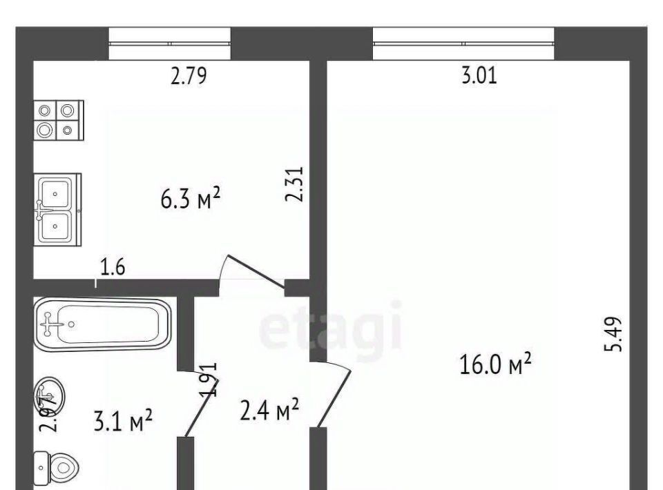 квартира р-н Бирский г Бирск ул Луговая 32 фото 2
