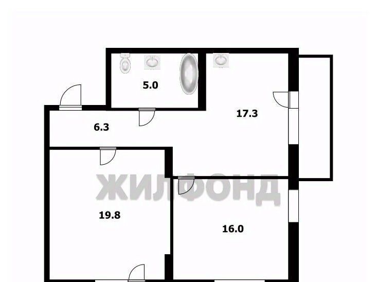 квартира г Новосибирск Речной вокзал ул Кирова 225 фото 17