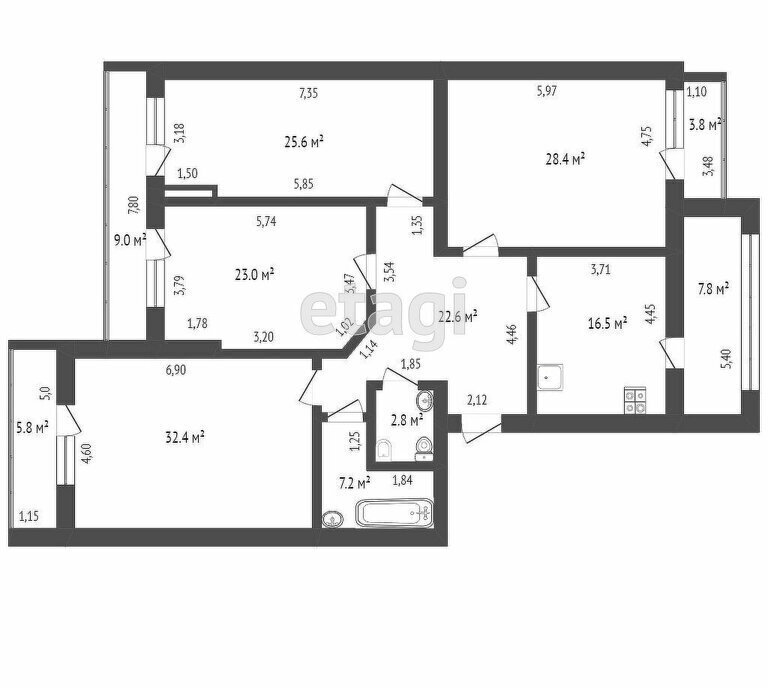 квартира г Ростов-на-Дону ул Адыгейская 72 фото 1