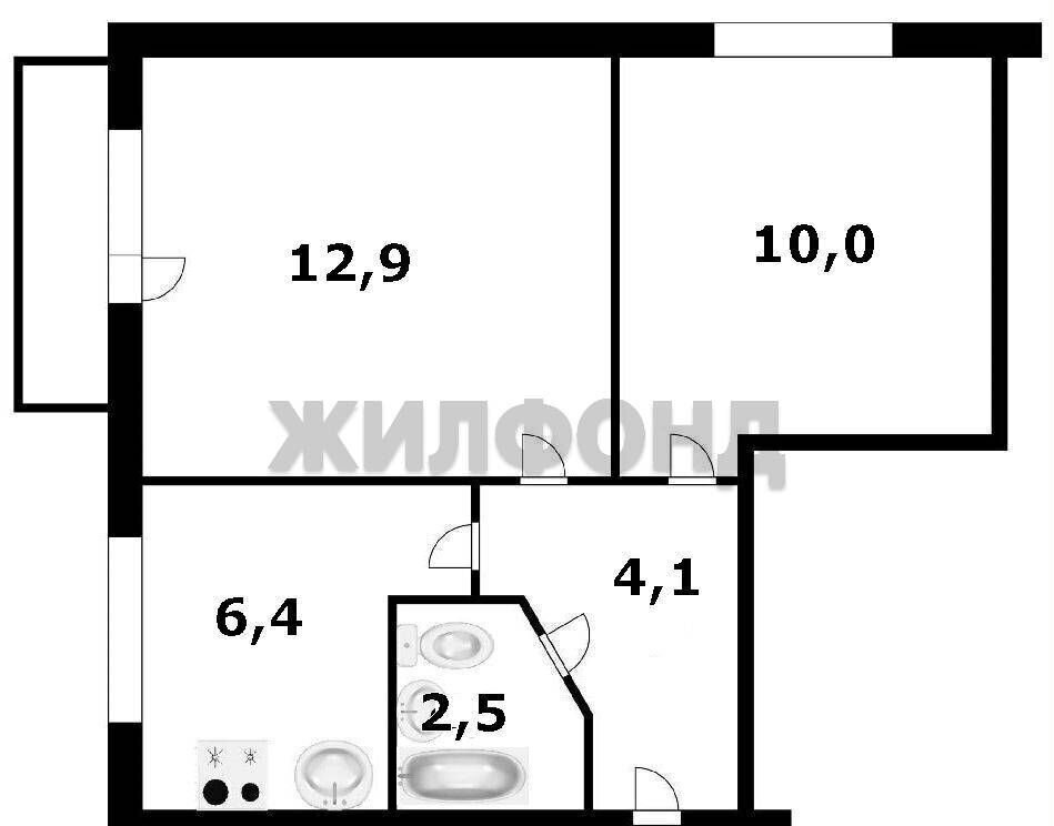 квартира г Новосибирск р-н Первомайский ул Тенистая 23 фото 11