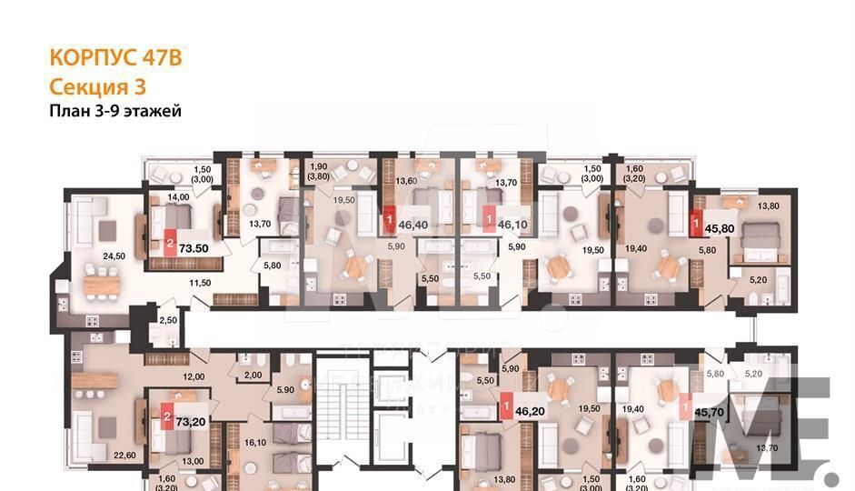 квартира г Калининград р-н Ленинградский ул Елизаветинская 47 фото 8