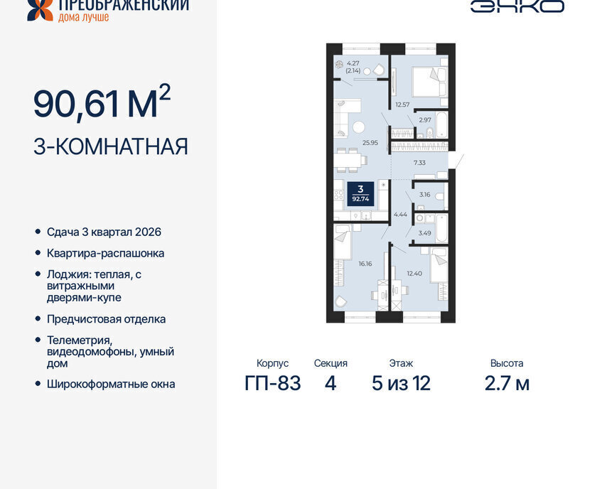 квартира г Новый Уренгой Северная жилая часть мкр Славянский фото 1