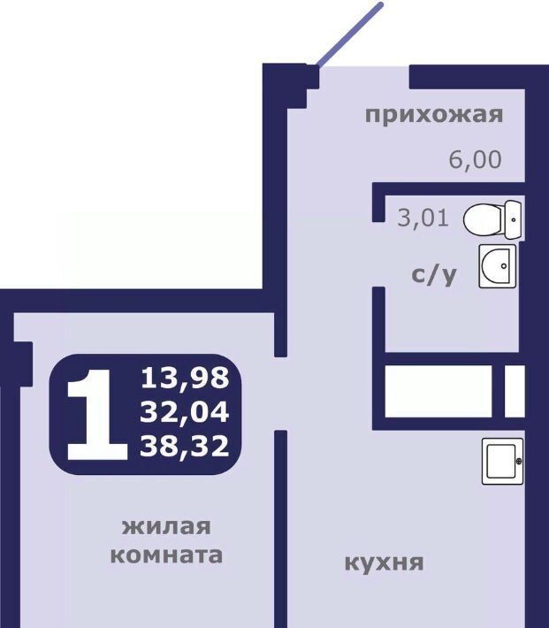 квартира г Красноярск р-н Ленинский ул Шевченко 1 ЖК «Нойланд-Черемушки» фото 1