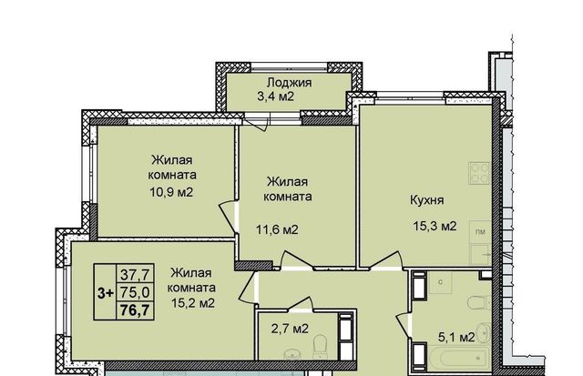 квартира г Нижний Новгород Горьковская ЖК «Цветы 2» 1 фото