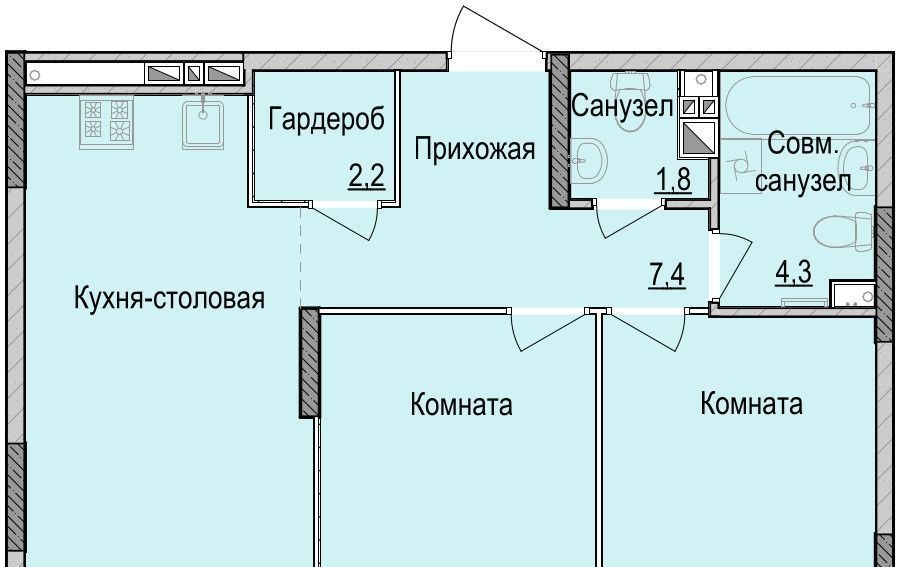 квартира г Ижевск р-н Индустриальный ЖК «Утро на Репина» 1 фото 1