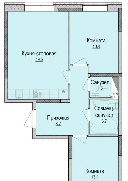 квартира г Ижевск р-н Устиновский Аэропорт ЖК «Хорошо» жилрайон фото 1