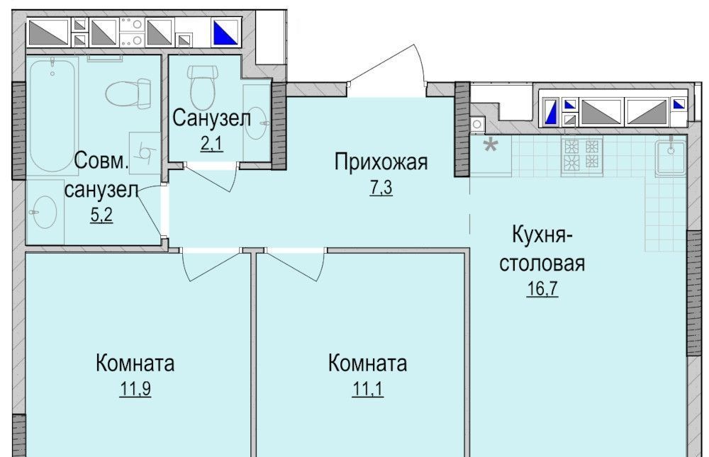 квартира г Ижевск р-н Устиновский Аэропорт ЖК «Хорошо» жилрайон фото 1