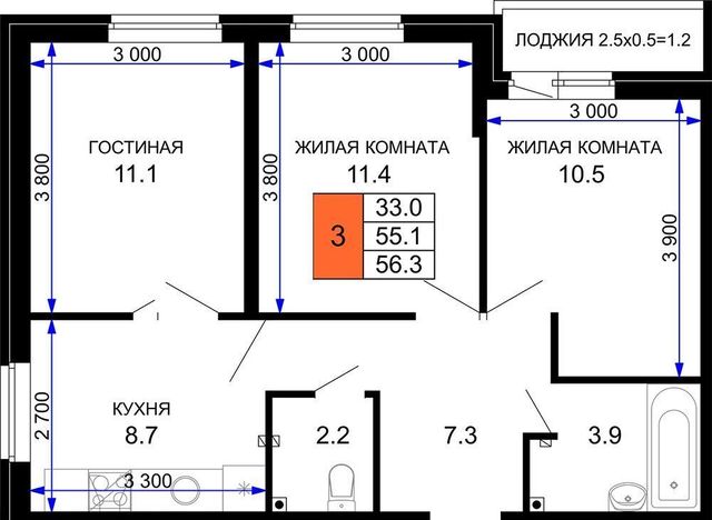 квартира г Краснодар р-н Прикубанский ул Почтовое отделение 87 22 фото