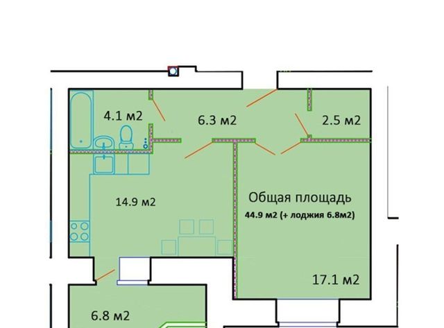 квартира г Кострома ул Евгения Ермакова 1к/2 фото