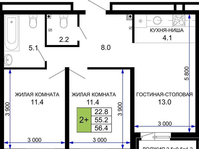 квартира г Краснодар р-н Прикубанский ул Почтовое отделение 87 20 фото