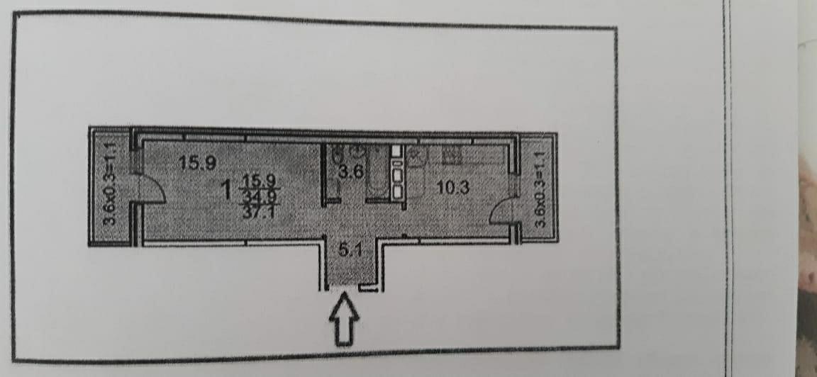 квартира г Краснодар ул В. М. Комарова 21/1к 1 фото 18