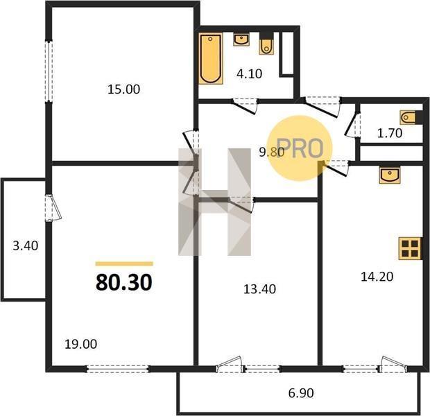 квартира г Краснодар ул Автолюбителей 1/7к 2 фото 3