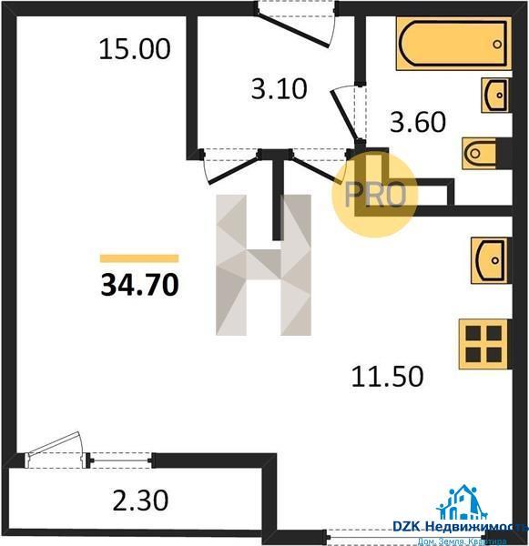 квартира г Краснодар Новознаменский ул Войсковая 22к/1 фото 5