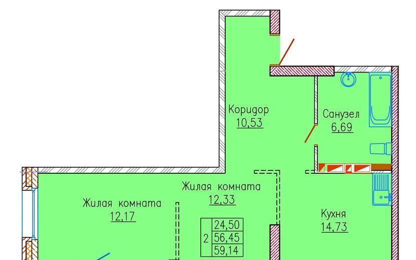 квартира г Владивосток р-н Первомайский ул 2-я Строительная 27 фото 1