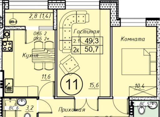 квартира г Батайск ул Олимпийское Кольцо 19 фото 1