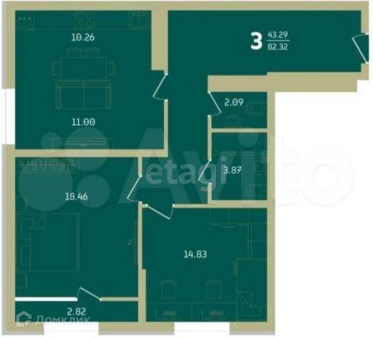 квартира г Уфа р-н Советский 185-й квартал ул Революционная 39/3 фото 10