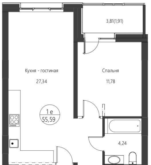 квартира г Хабаровск р-н Индустриальный ул Сысоева 21/1 фото 1