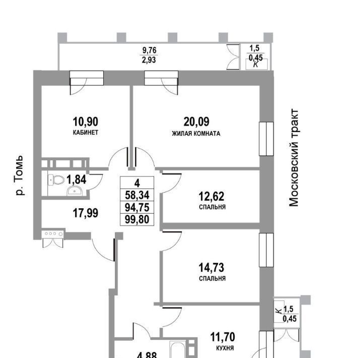 квартира г Томск р-н Кировский тракт Московский 109бс/4 фото 1