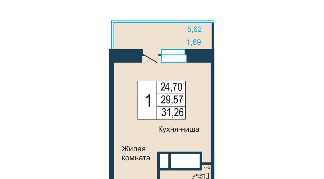 квартира г Красноярск р-н Советский Северный ЖК «Светлогорский» фото 1