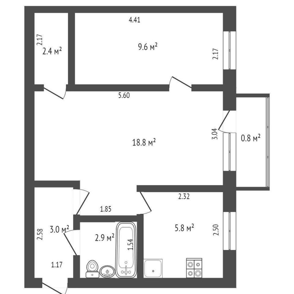 квартира г Чита ул Столярова 51 фото 17