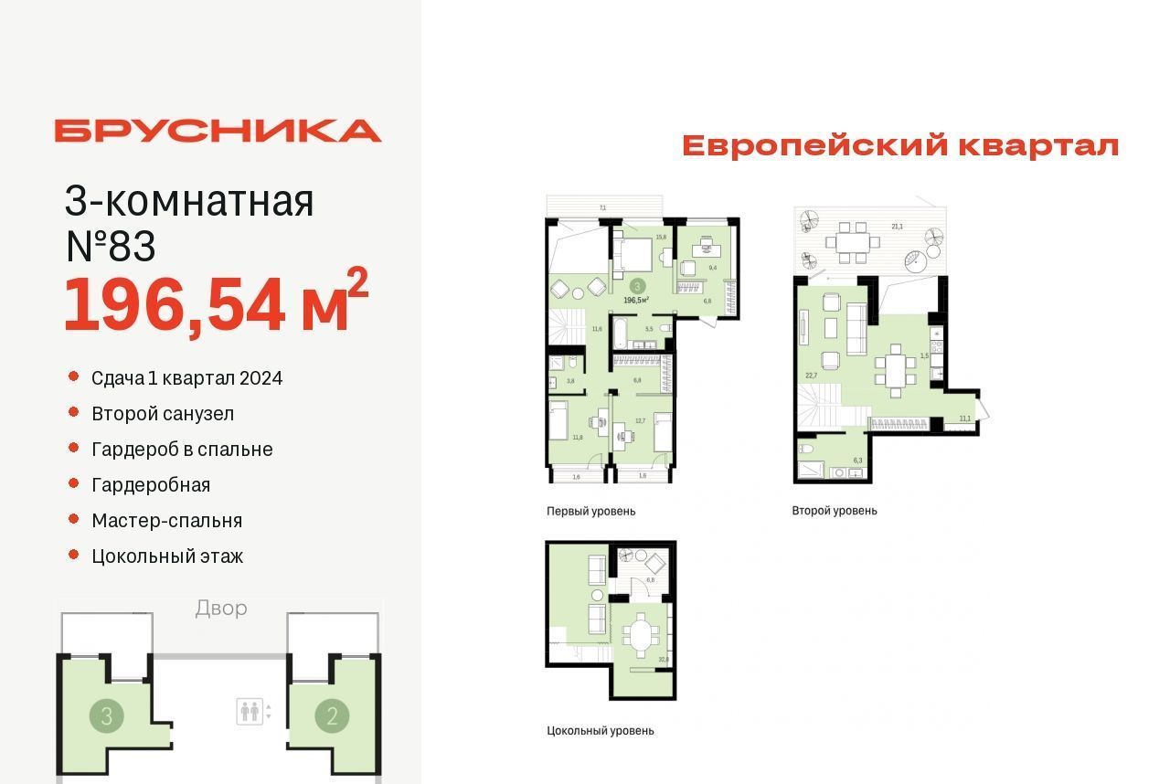 квартира г Тюмень р-н Центральный ЖК «Европейский квартал» с 34/11 фото 1