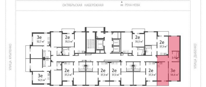 квартира г Санкт-Петербург метро Улица Дыбенко ул Крыленко 6к/4 фото 3