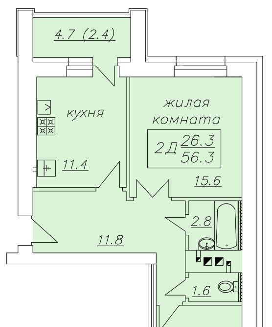 квартира р-н Зеленодольский г Зеленодольск пр-кт Строителей 38б фото 1