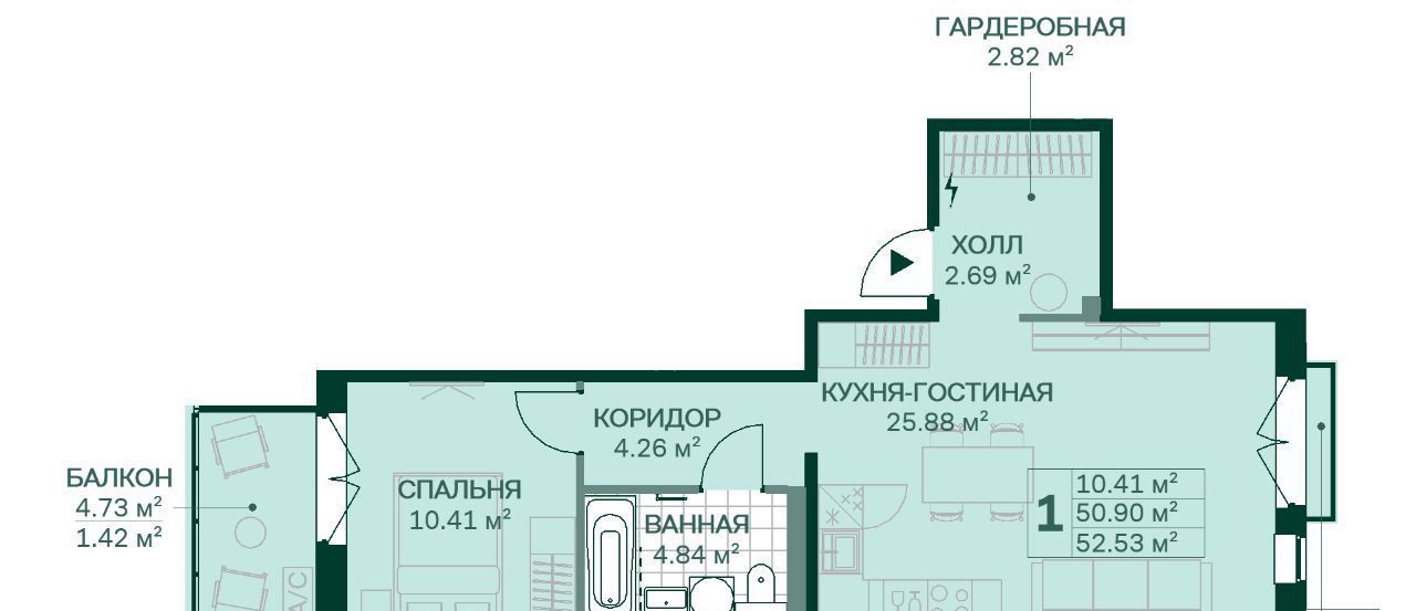 квартира г Санкт-Петербург метро Новочеркасская р-н Красногвардейский Большая Охта ул Магнитогорская 1 жилой комплекс Магнифика фото 1