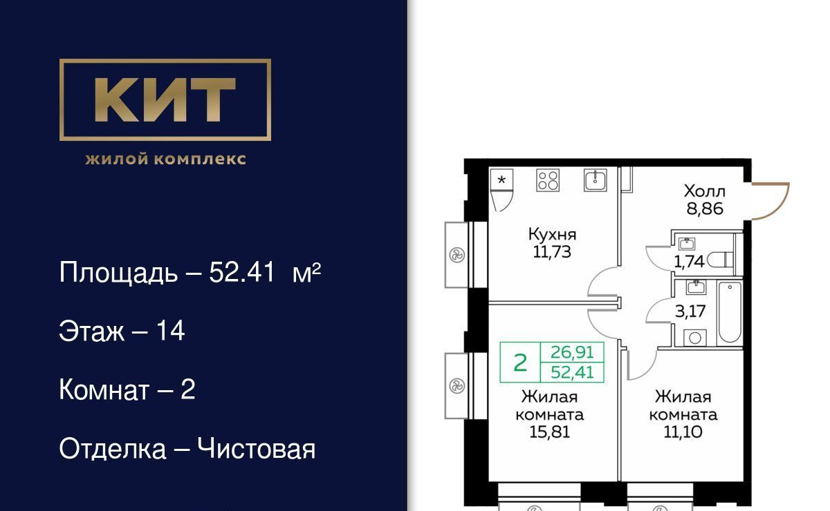 квартира г Мытищи ЖК «Кит» Имени Г. Т. Шитикова мкр, Медведково фото 1