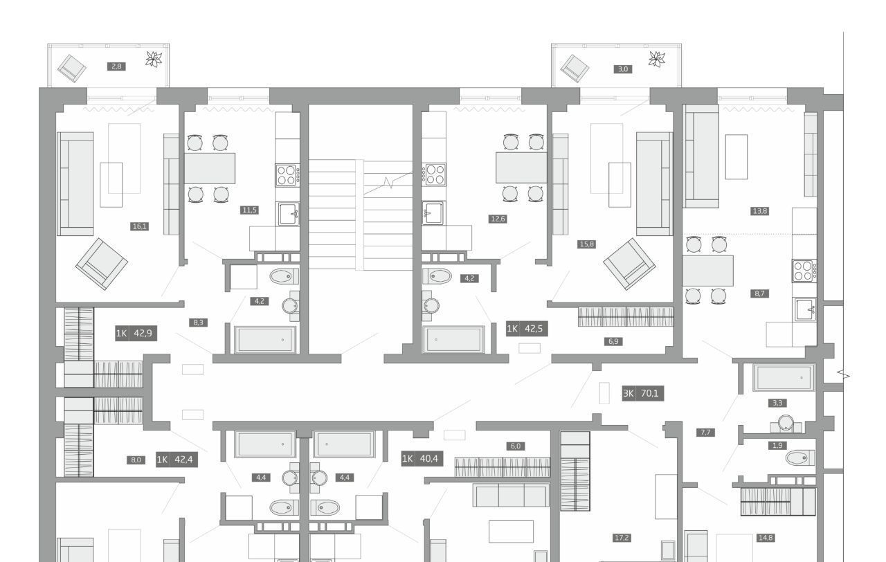 квартира г Артем ул Острякова 1Б с 3 фото 2