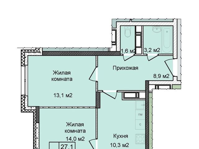 квартира г Нижний Новгород Горьковская ЖК «Цветы 2» 1 фото