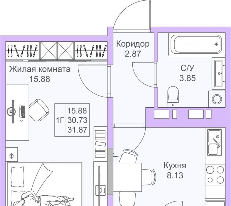 квартира г Казань метро Горки ул Александра Курынова 1/4 фото 1