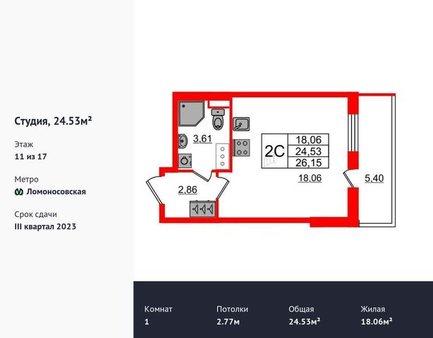 квартира г Санкт-Петербург метро Ломоносовская пр-кт Железнодорожный 14/3 фото