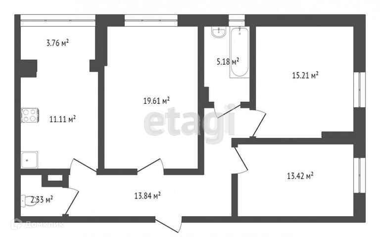 квартира г Калининград р-н Ленинградский ул Елизаветинская 5 фото 1