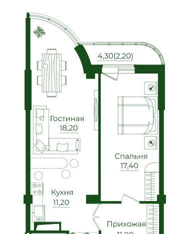 квартира г Ростов-на-Дону р-н Ворошиловский пр-кт Михаила Нагибина 38 фото 1